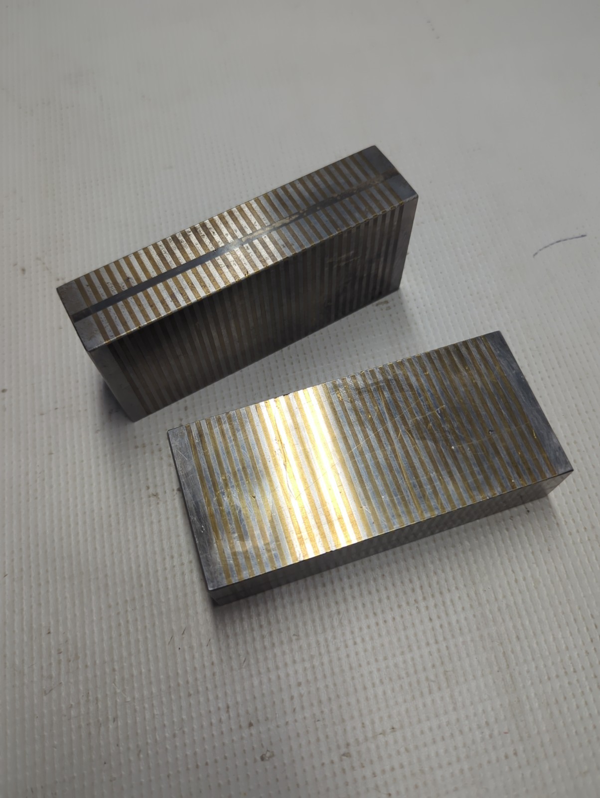Set Of 2 Vintage Magnetic Transfer Parallel Setup Blocks For Surface Grinding