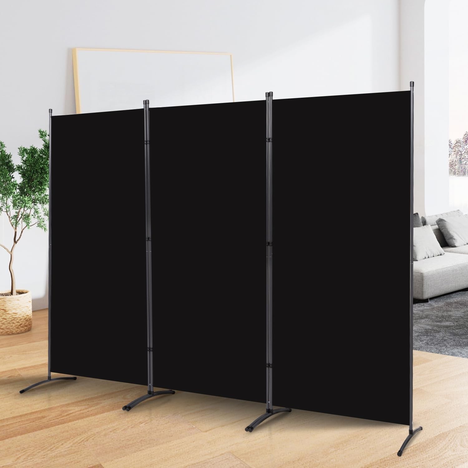 Room Divider Folding Privacy Screens, Portable Room Divider Panel 3 Panel Par...