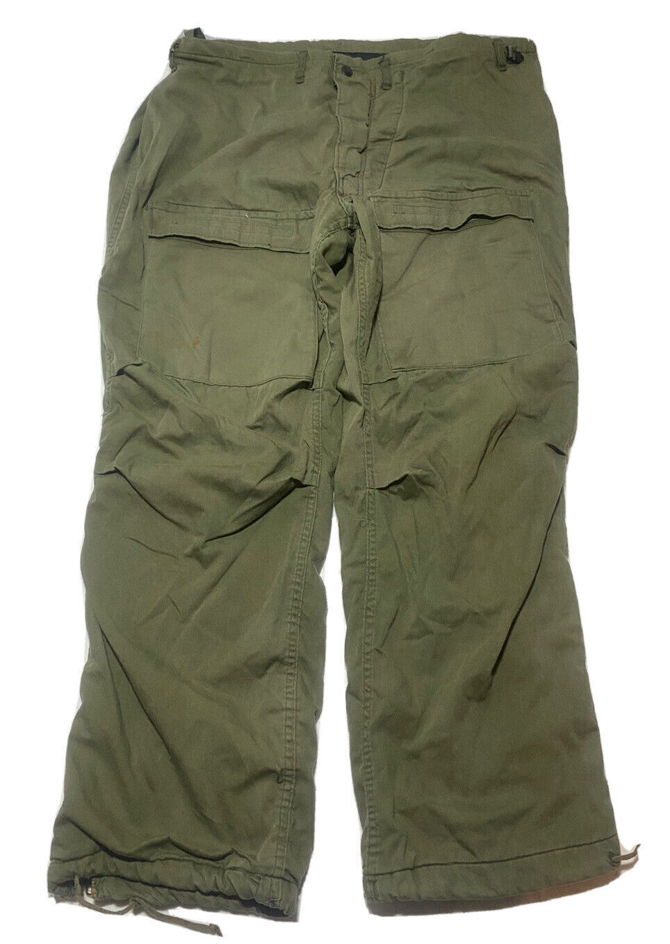 Vintage 70s Military Mens Large Chemical Protective Cargo Pants Trousers N8