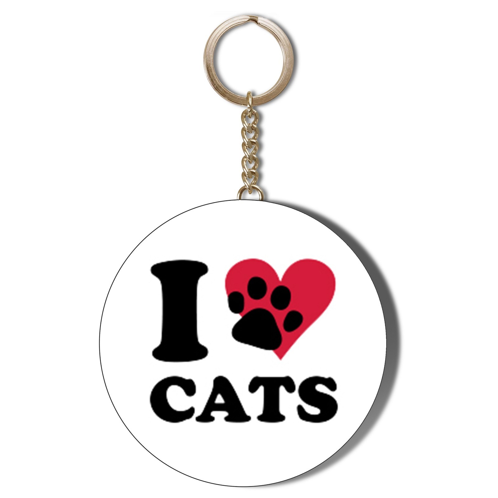 I LOVE CATS - PAW ON HEART - 58mm KEYRING BOTTLE OPENER