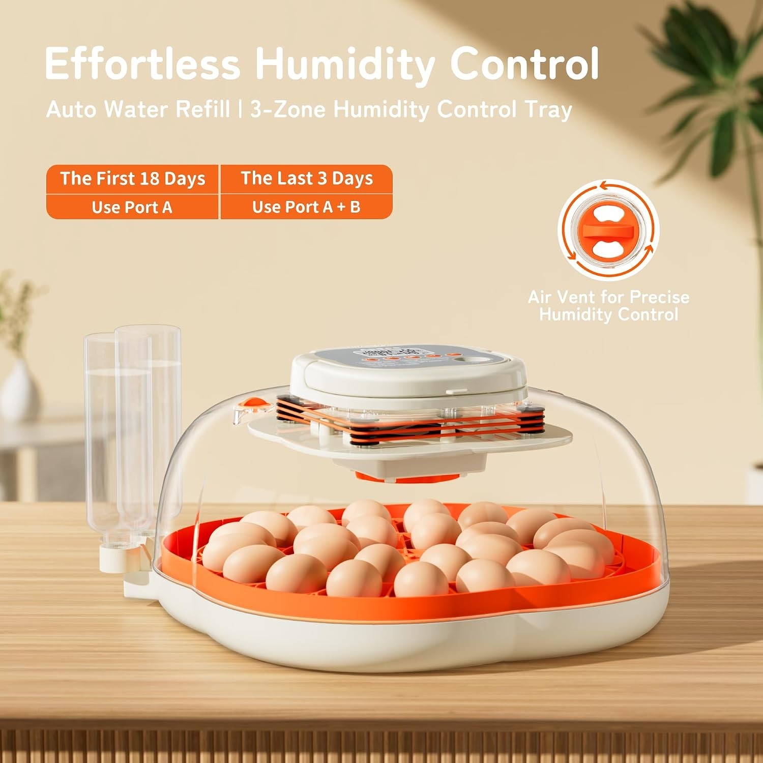 Hatching Eggs Incubator for 25 Eggs Automatic Egg Turning Temperature Control