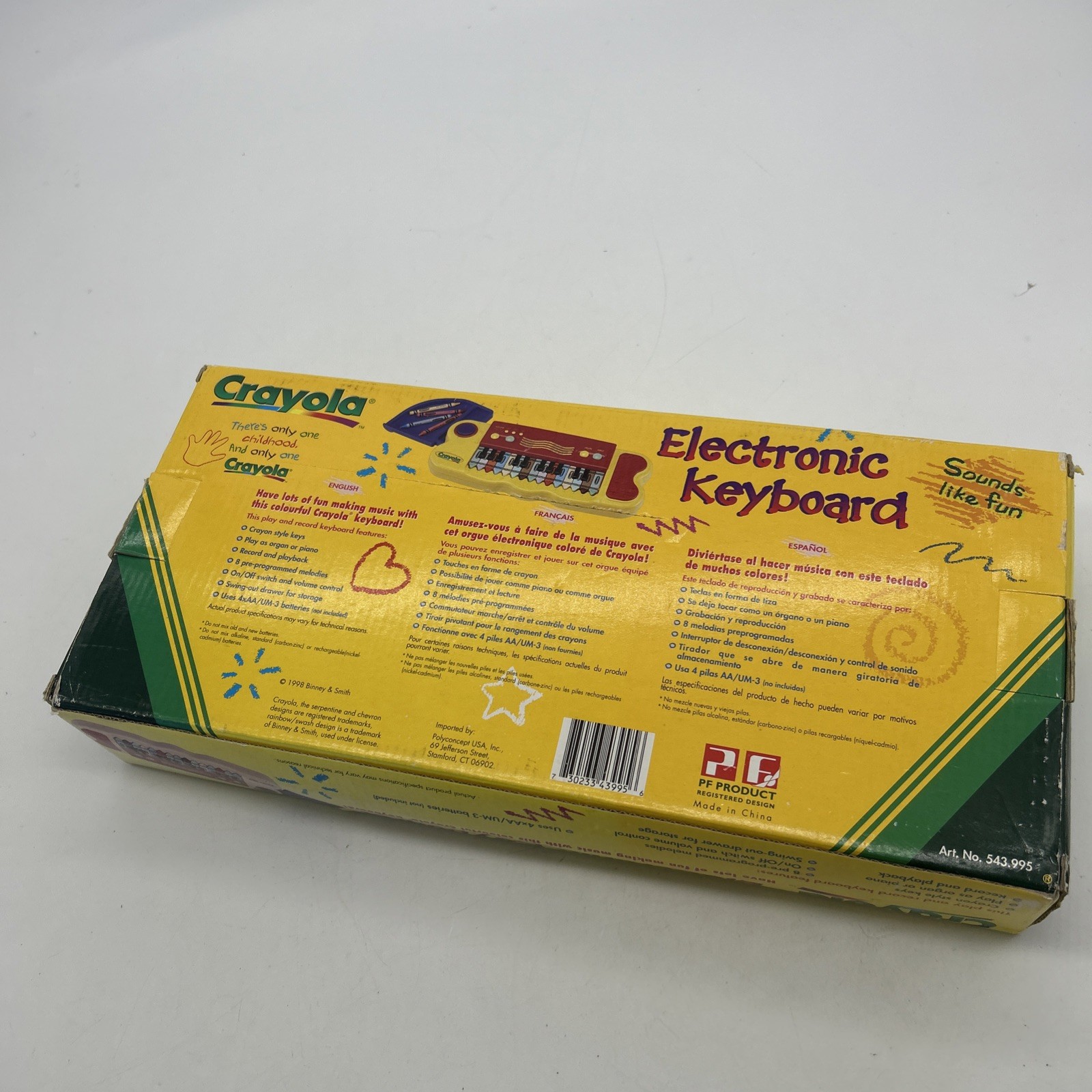 Vintage 1998 Crayola Binney & Smith Electronic Keyboard W/Storage