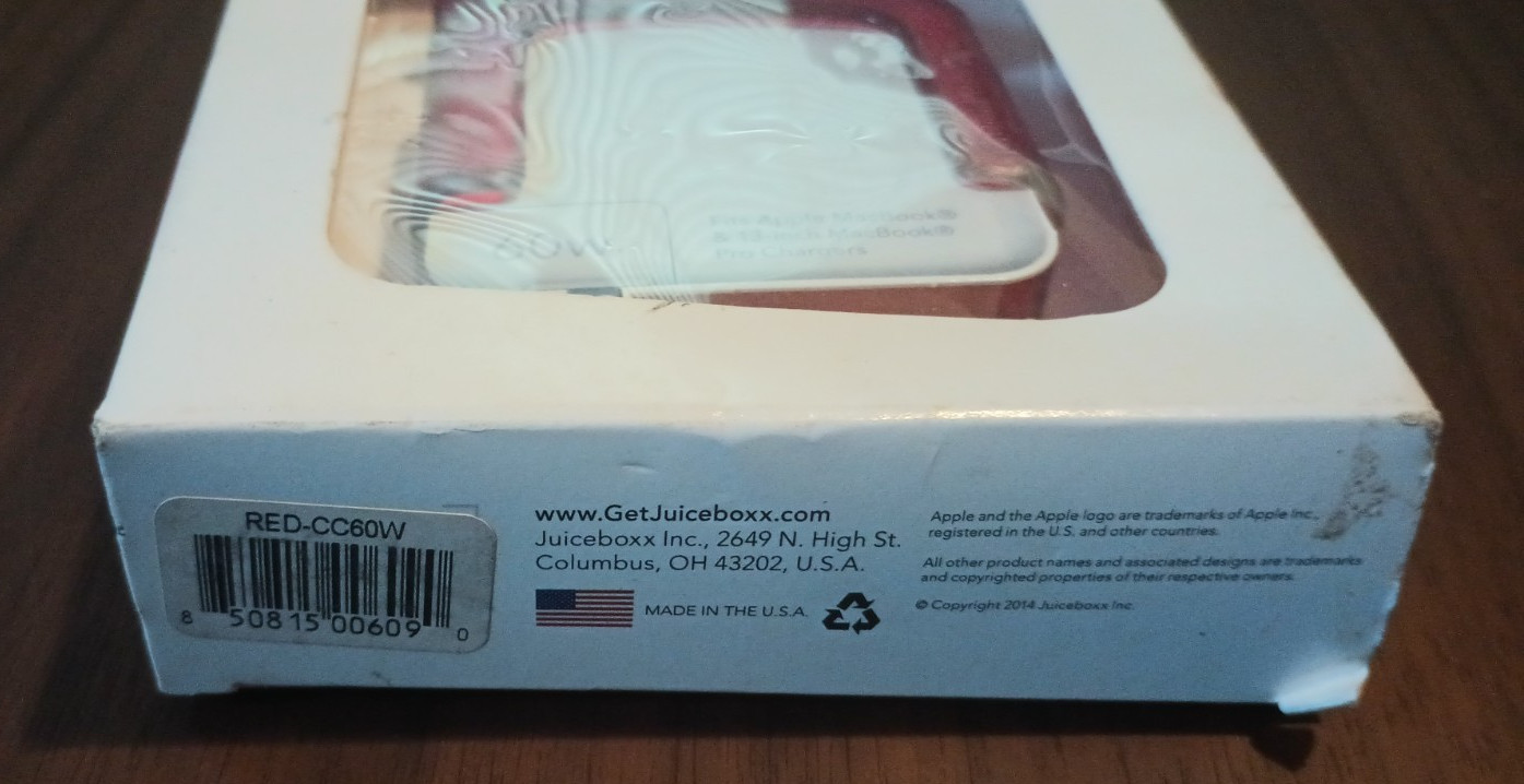 New Juiceboxx Macbook Charger Case Red
