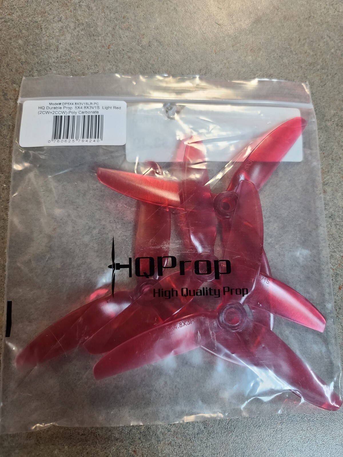 HQProp Durable Red 3 Blade Propellers 5x4.8x3V1S
