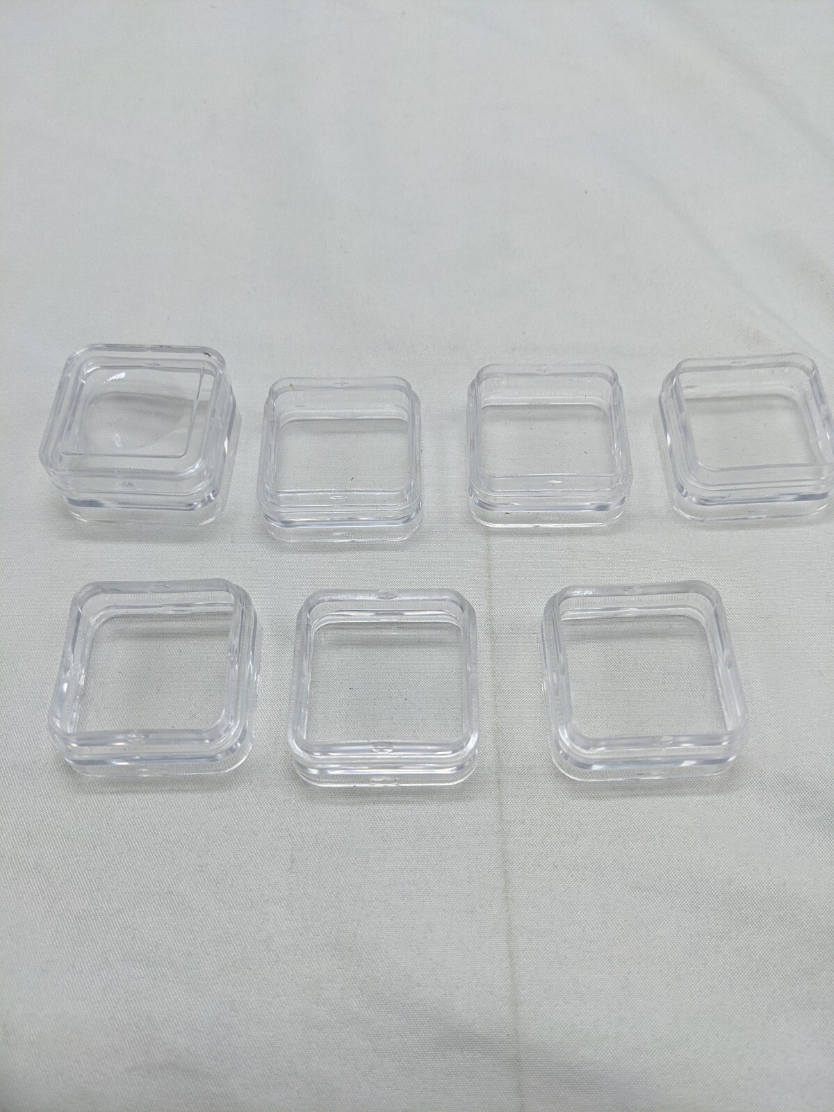 Lot Of (7) ~1" Clear Stackable Coantainers