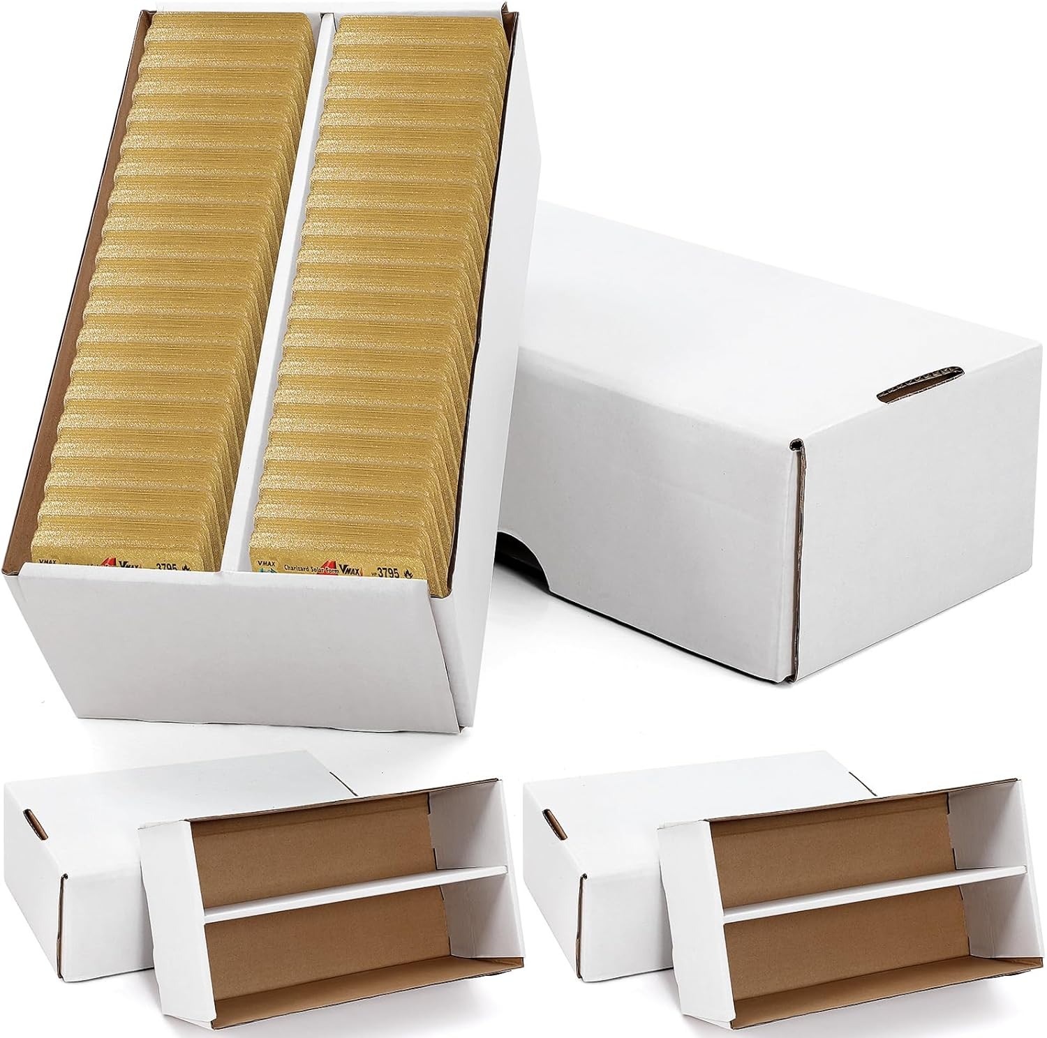 2 Pack 1600 Count Trading/Gaming Card Storage Box 2 Row Cardboard Storage Box