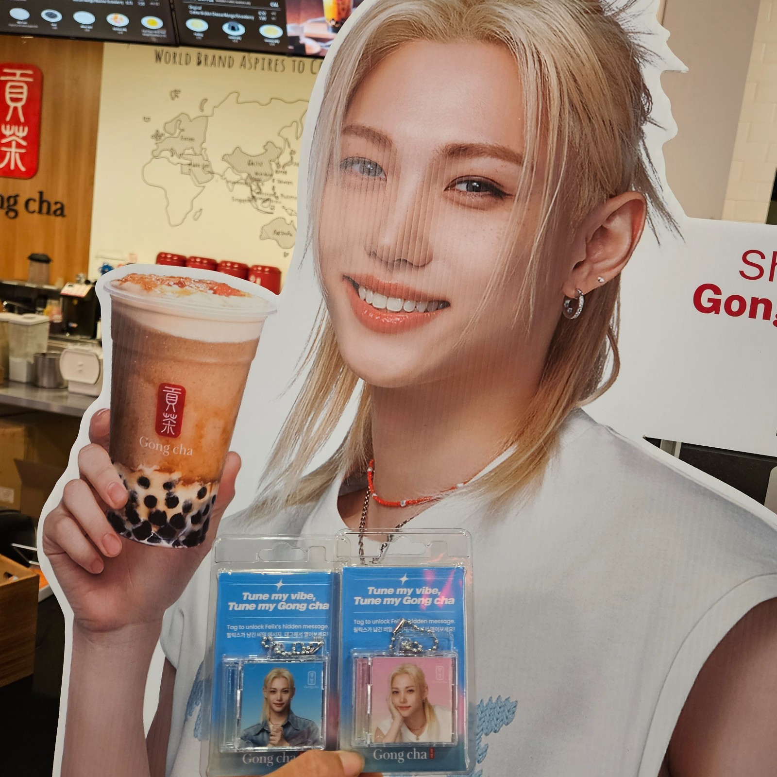 Stray Kids Felix Gong Cha Official Voice Keyring Keychain Set USA SHIP