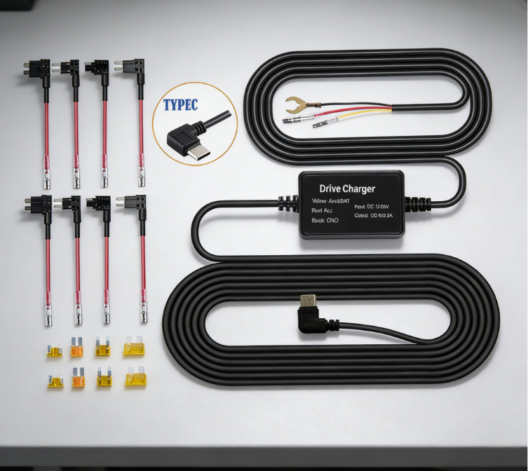 ‌Universal Type-C Hardwire Kit Dash Cam Power Cord with Voltage Reduction