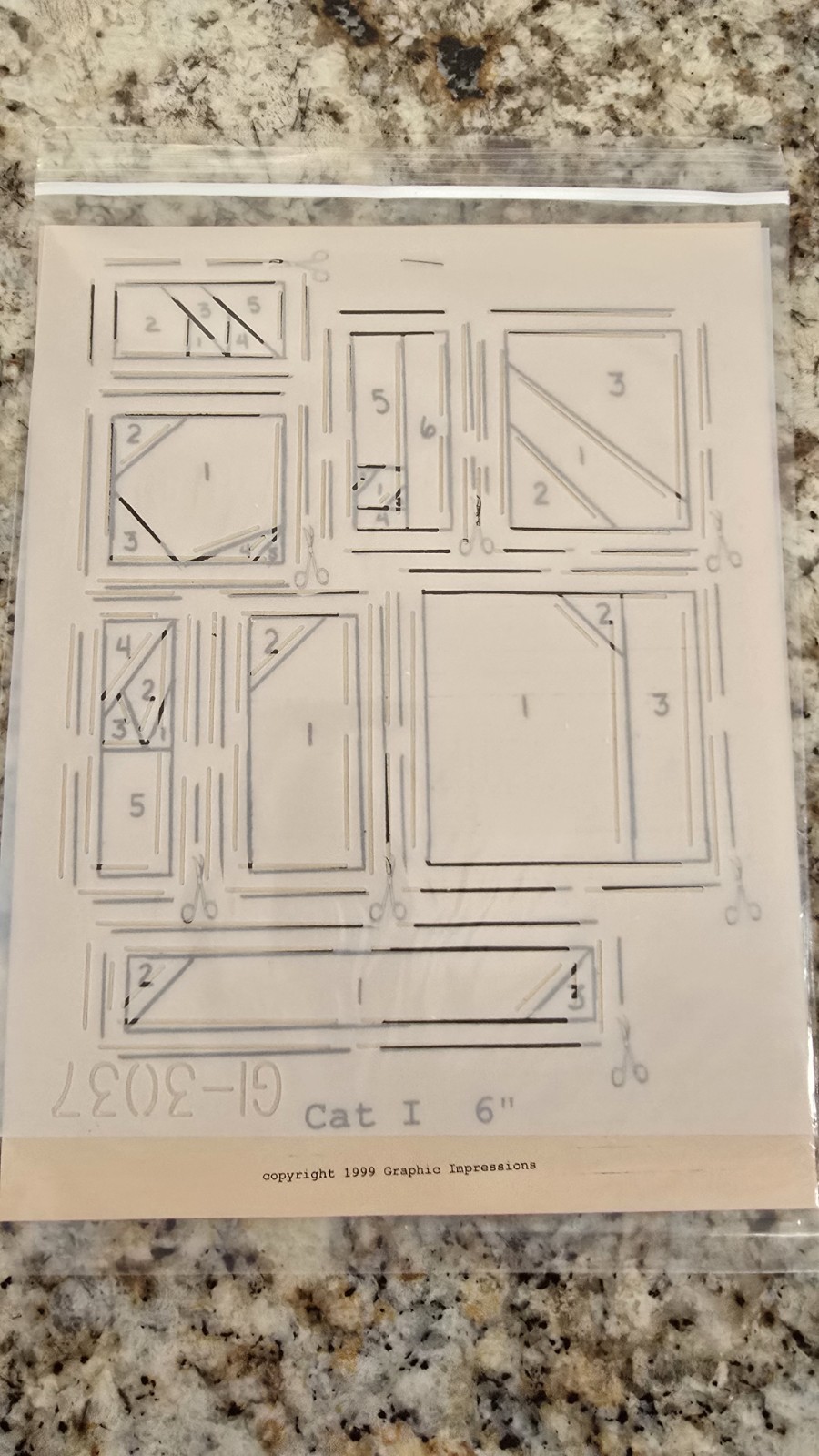 Foundation Impressions Quilt Stencils Twisted Sister Rotary Template & Pattern