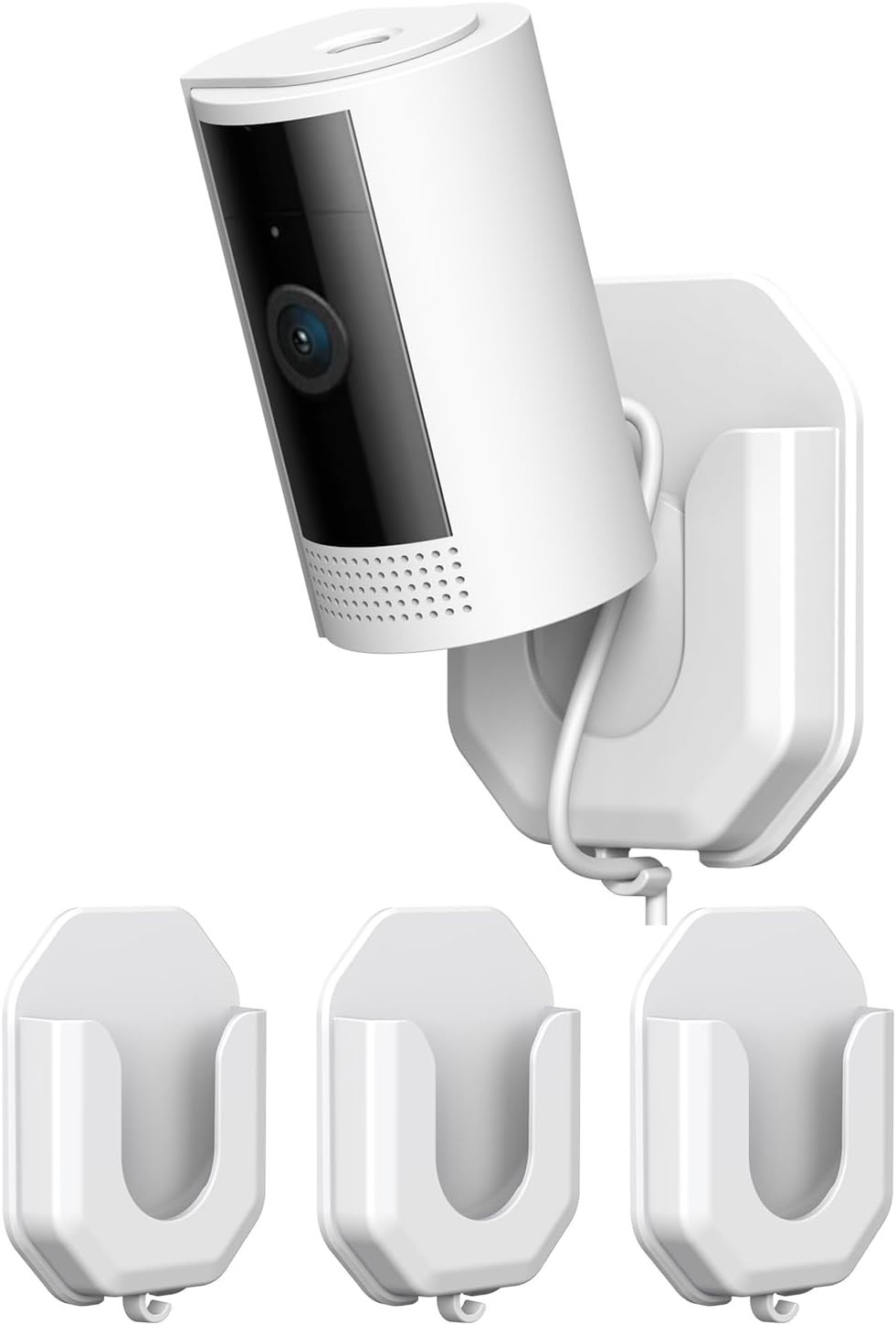 Easy Install White Adhesive Camera Bracket Set - Compatible with Ring and Blink