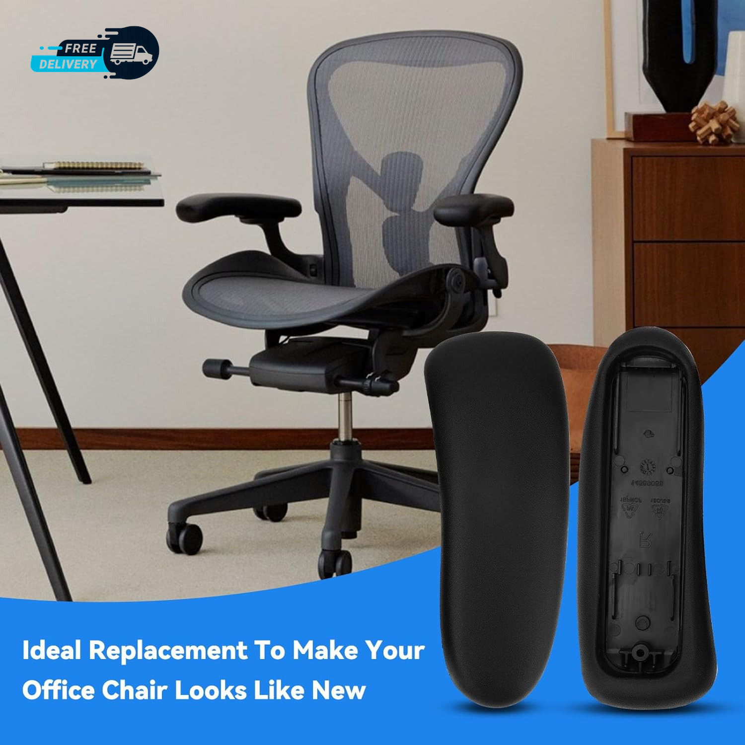Chair Armrest Replacement Arm Pads Caps for Herman Miller Remastered Aeron Chair