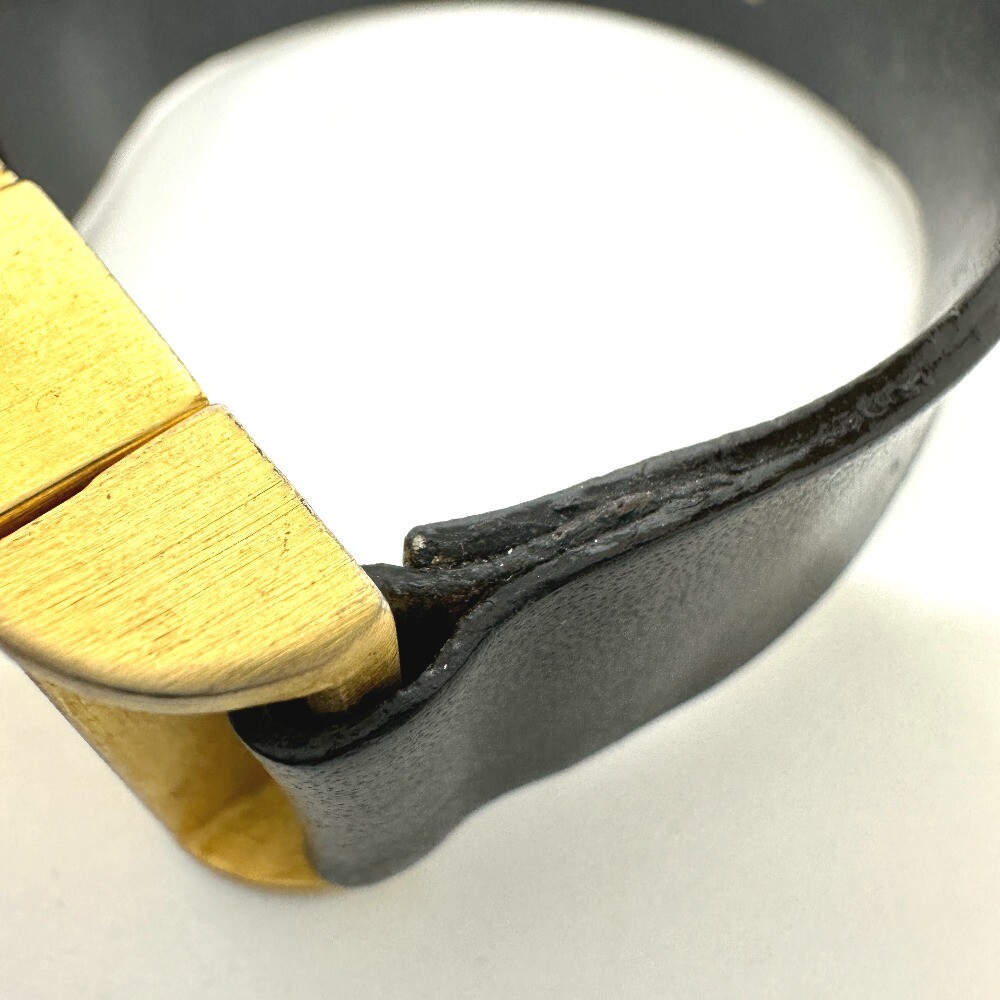 CHANEL CC Mark 00A Bracelet Gold Plated/Leather Black/GoldHardware