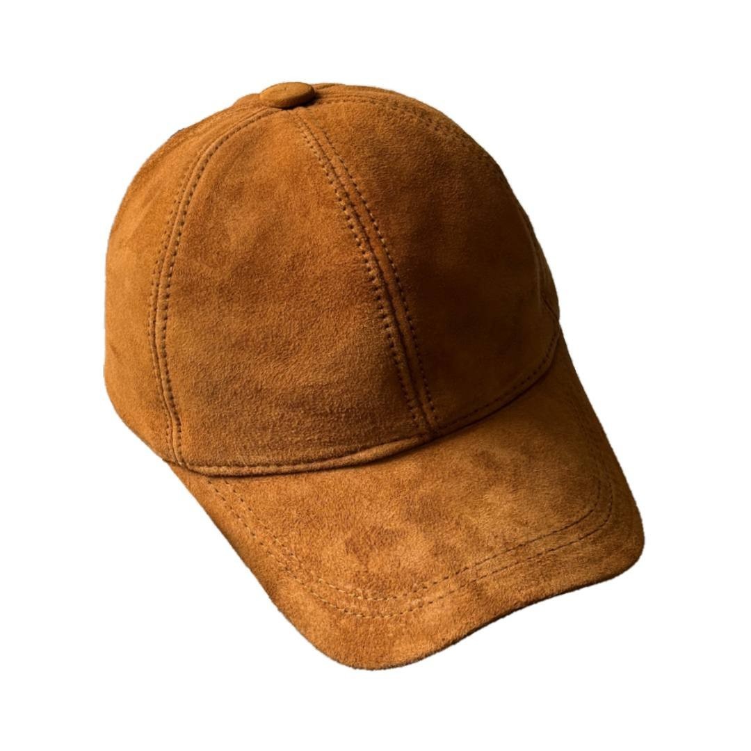 2 Pack Genuine Suede Lambskin Leather Baseball Cap Sports Visor Hat