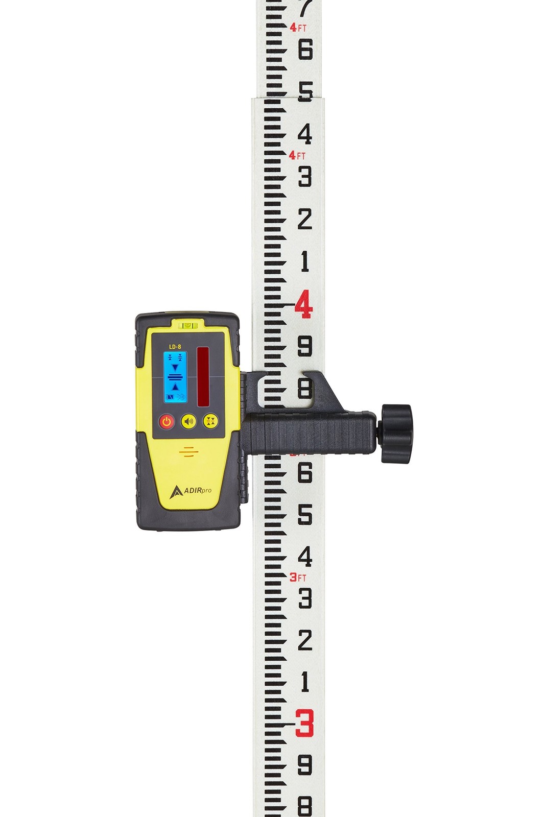 AdirPro 20 ft Fiberglass Telescoping Grade Rod | 5-Section Rectangular Leveli...