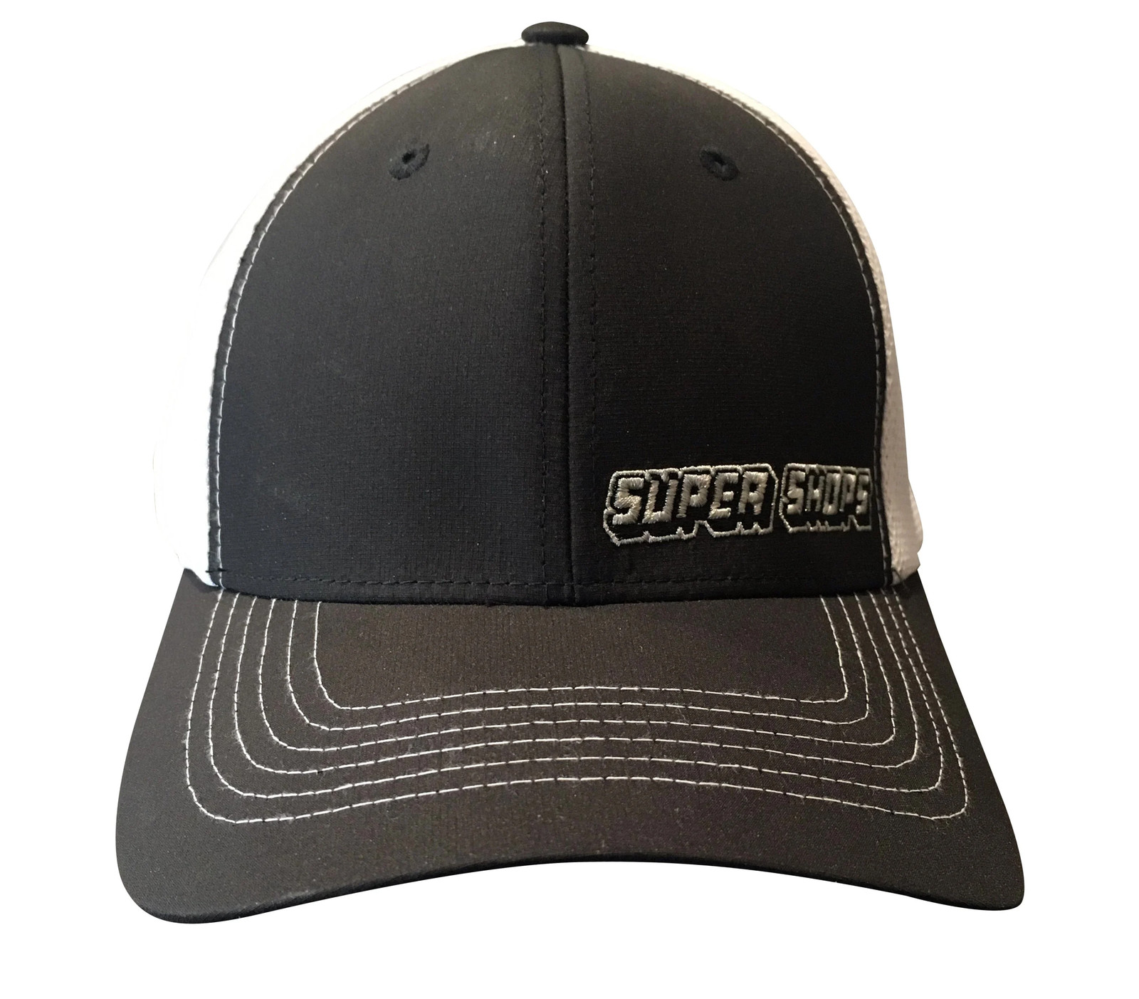 Super Shops SS15015 Fitted Mesh Hat - Black/White