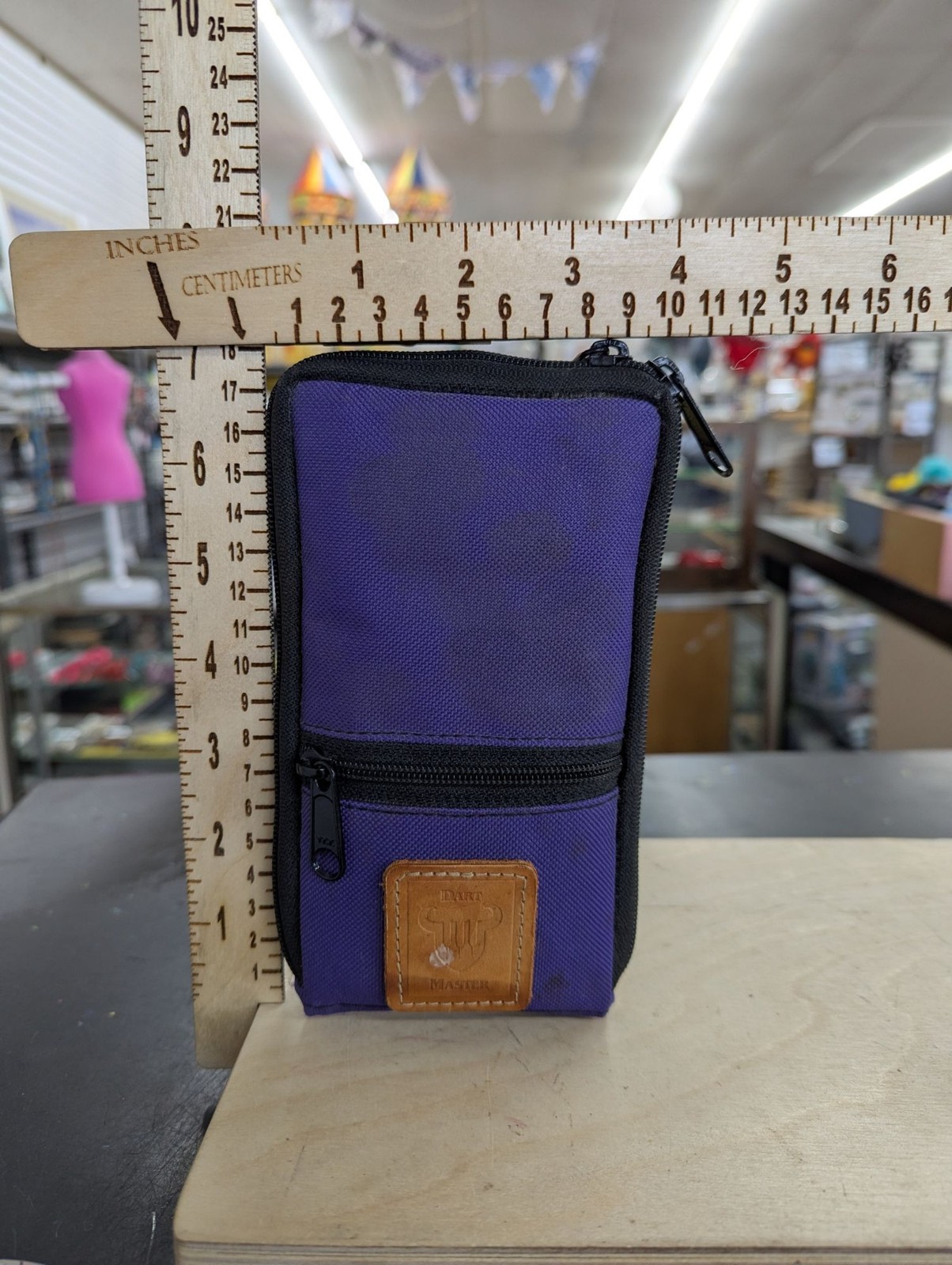 Dart Master Purple Nylon Dart Case With Accessories Zippered Pocket Belt Loop An