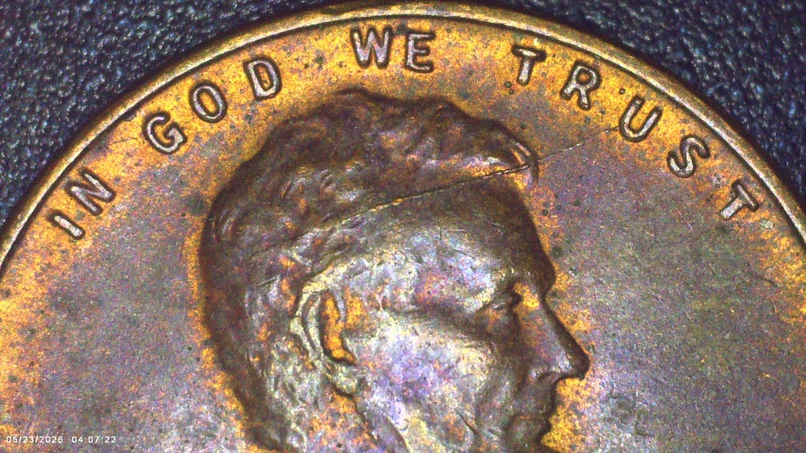 1953 P obv. die crack thru head (B25)