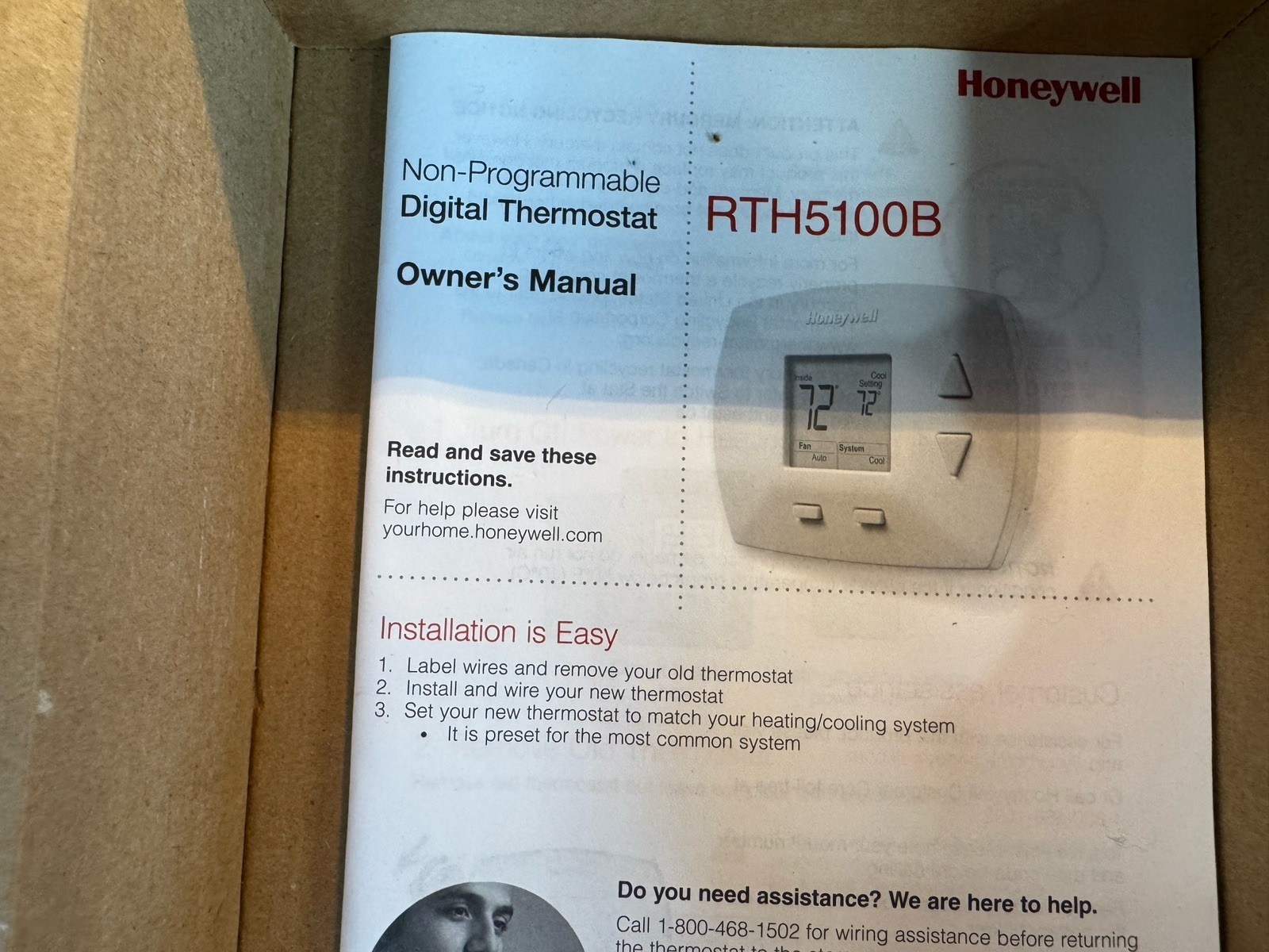 Honeywell RTH5100B Digital Non-Programmable Thermostat