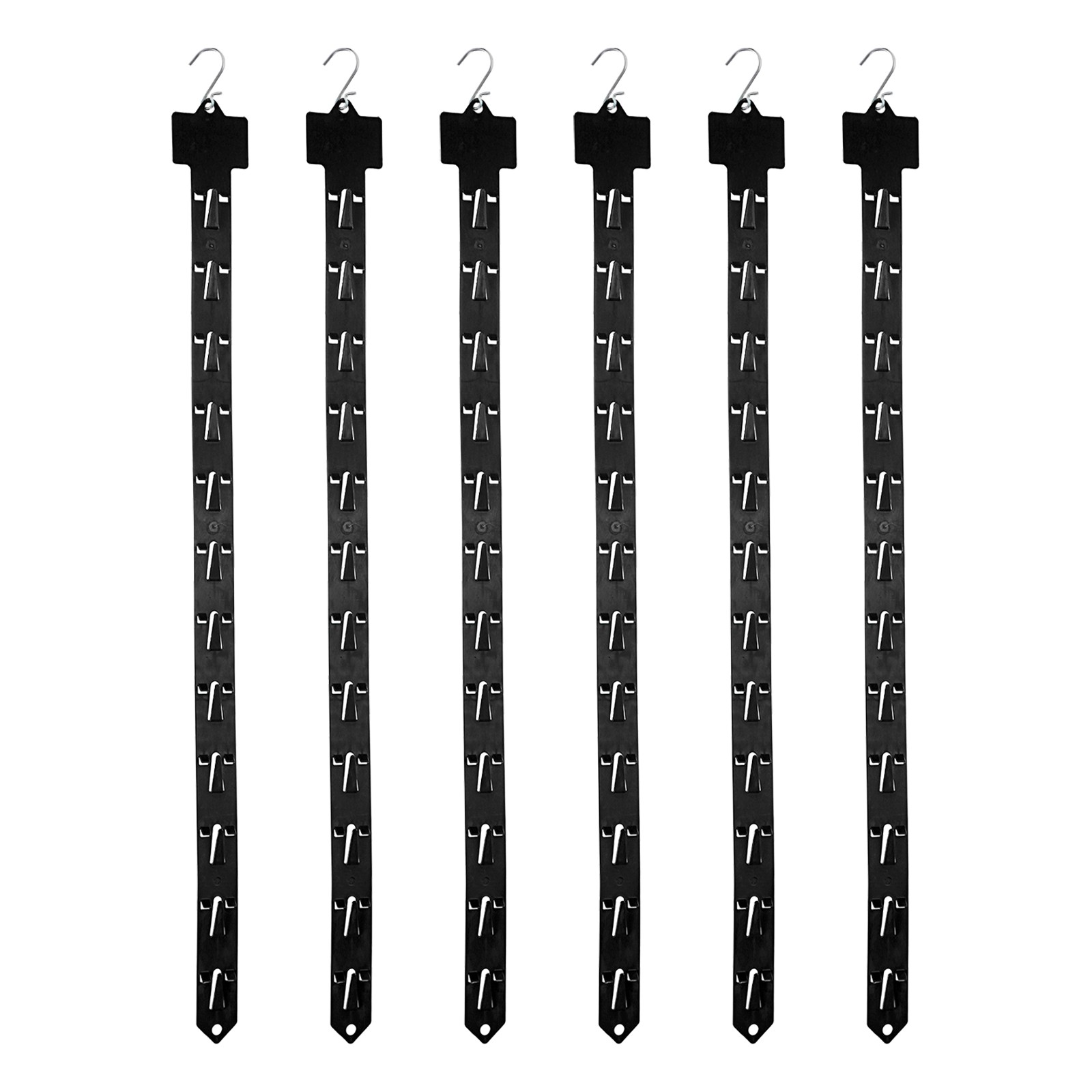 6Pcs Hanging Merchandise Strips with Hook, 24.61" Display Rack Stand, Black