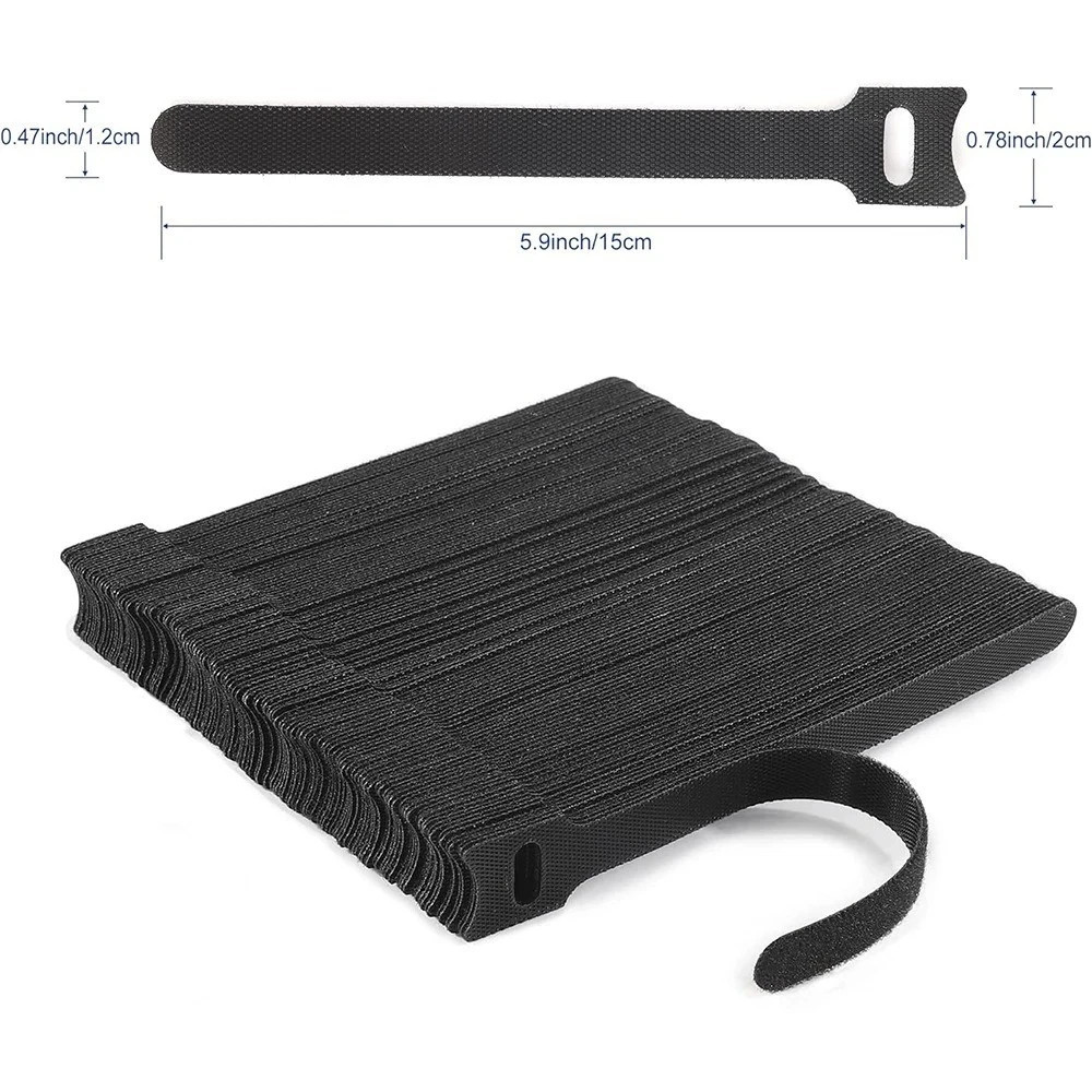 Cable Straps Wire Cord Hook Loop -Ties Reusable Fastening Organizer Laptop
