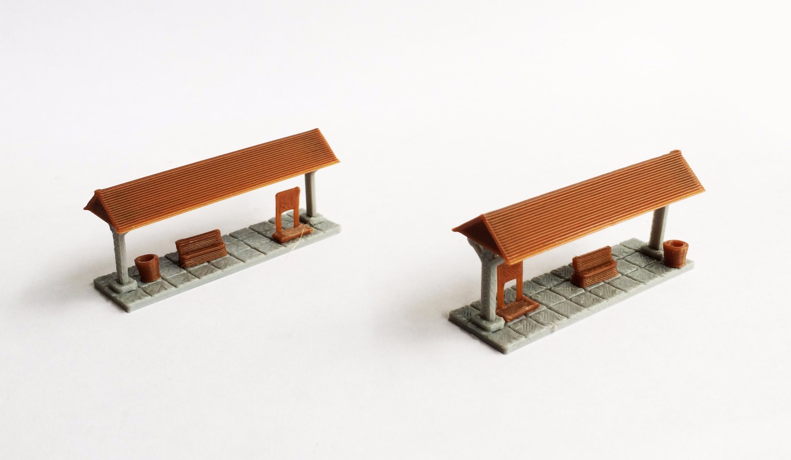 Outland Models Train Railway Layout Small Station Passenger Platform x2 N Scale