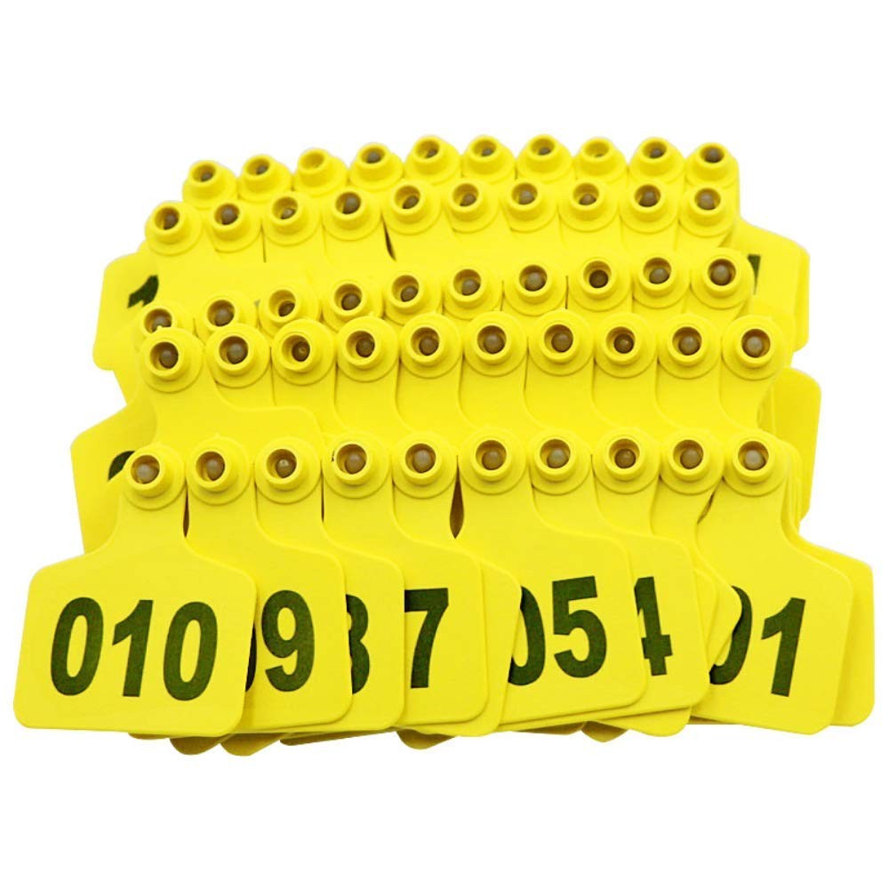Cattle Ear Tags, Large Plastic Livestock Ear Tags for Sheep Cattle Calf Hog w...