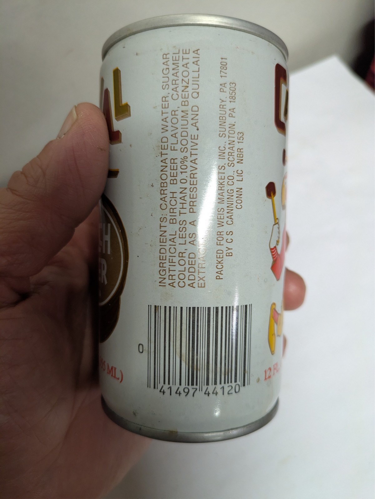 12oz Carnival Birch Beer empty unopened soda can, Scranton, PA
