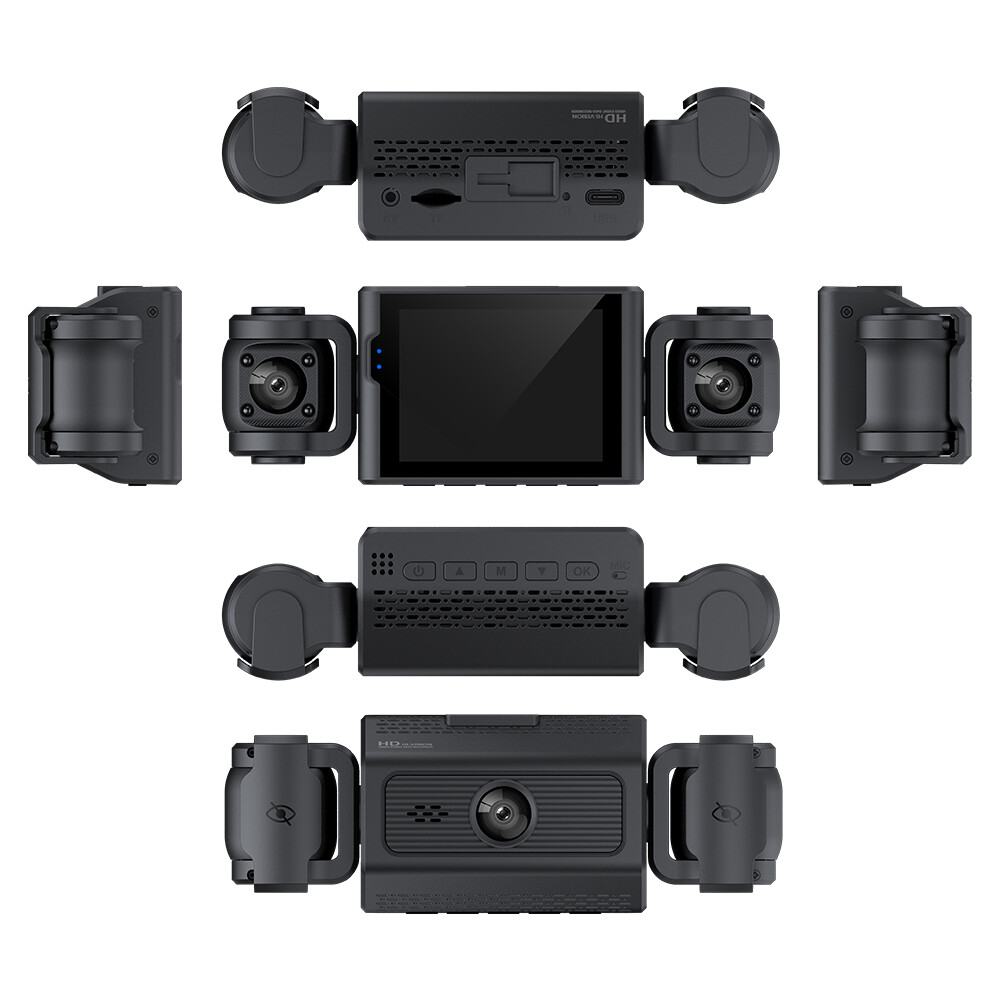 1080P Dash Cam Front and Inside Triple Dash Cam Video Recorder IR Night Vision