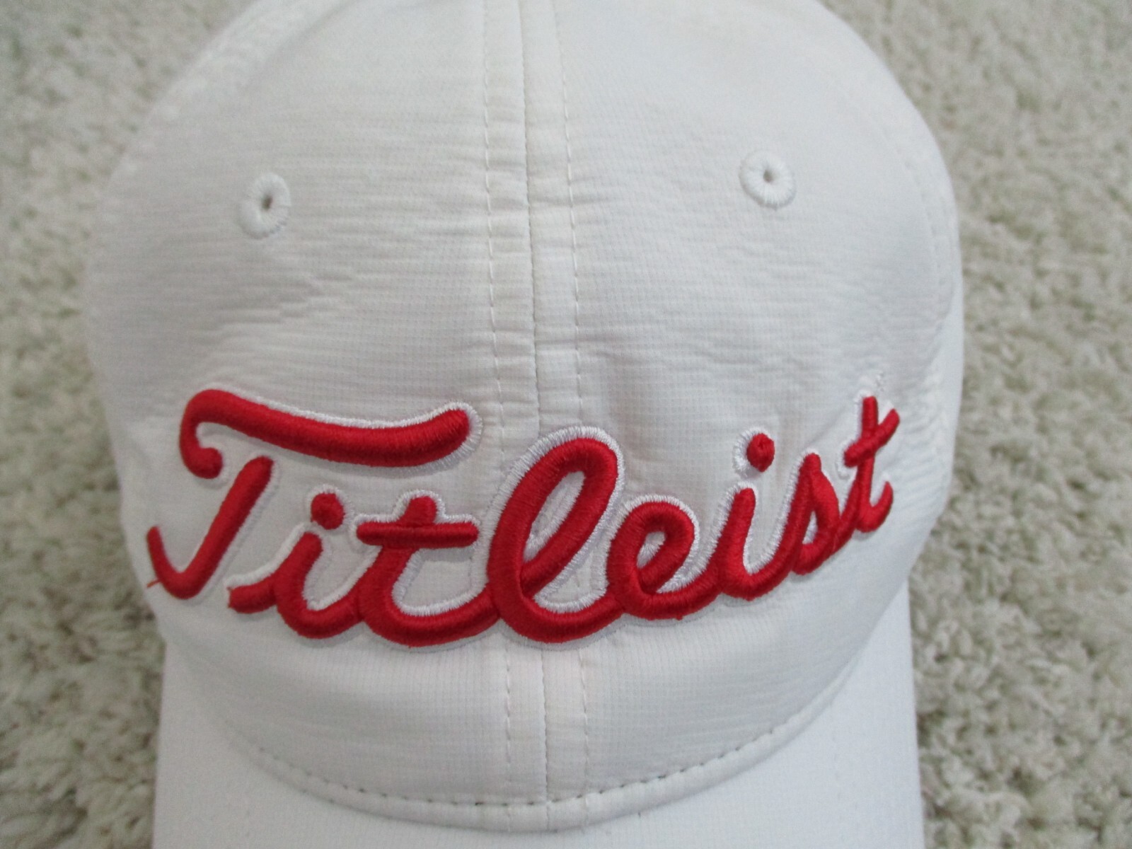 Titleist Golf Hat Adults Cap Red Writing Adjustable Strapback Spell Out Bear Cal