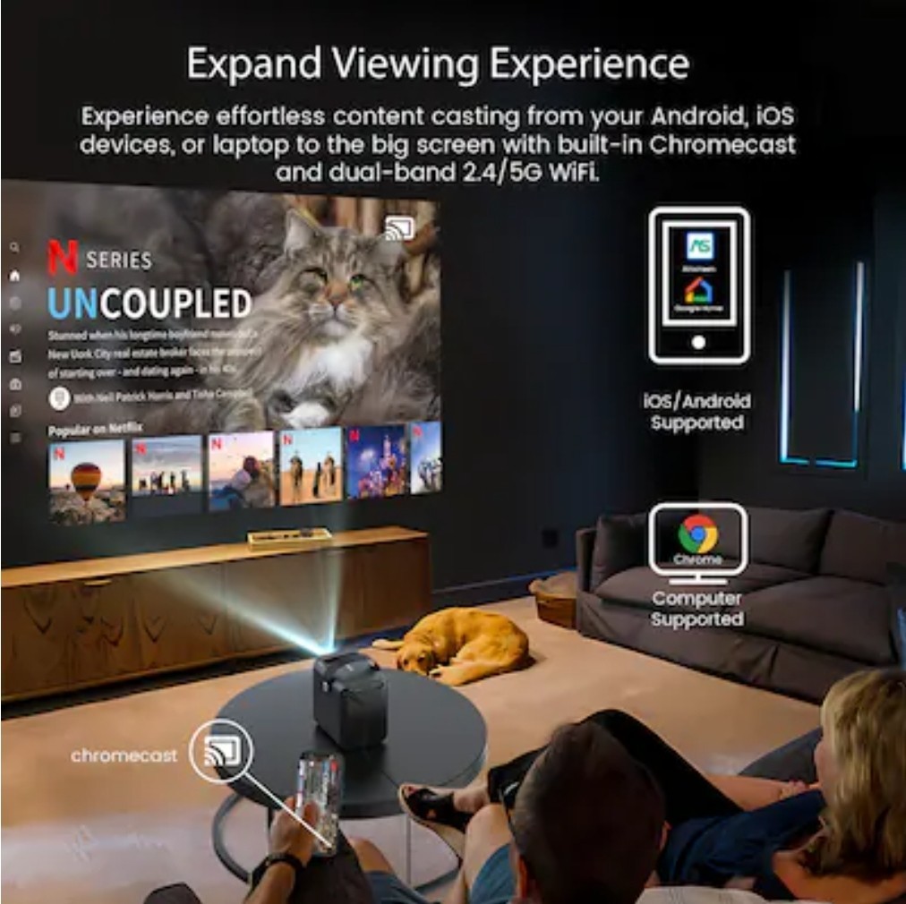 ETOE D2 PRO Smart 4k Projector (model A1172) BUILT-IN ANDROID TV & NETFLIX