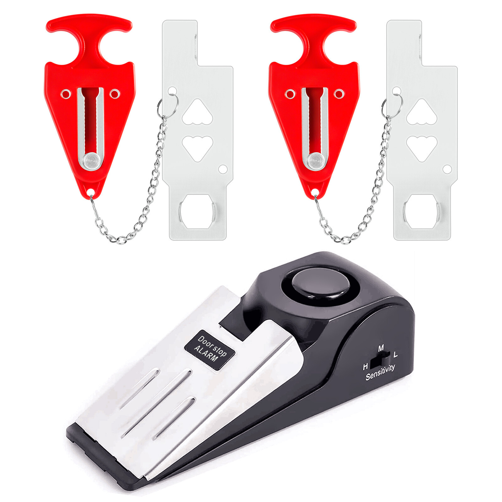 New Door Stop Alarm & Portable Security Door Lock Set for Travel Hotel Room Home
