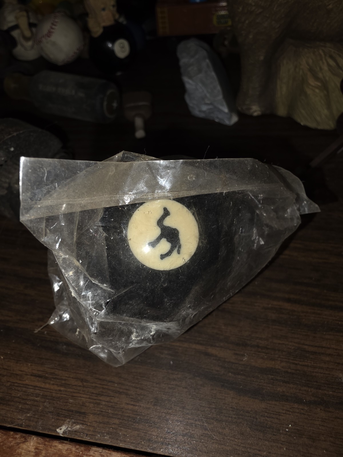 Black Billiard/Pool Ball with Joe camel Silhouette Figure