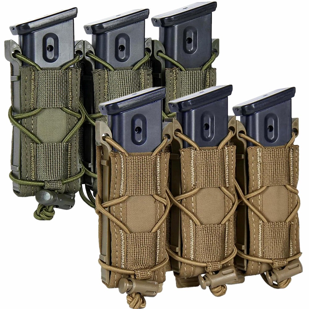 Tactical Pistol Triple Mag Pouch Magazine Holster for 9mm 40.Cal 45 ACP Open-Top