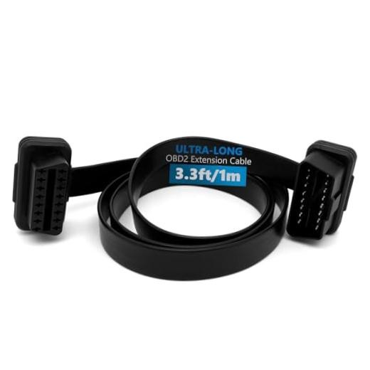 OBD2 Extension Cable Low Profile OBD-II 16-Pin Male to Female 3.3ft/1m