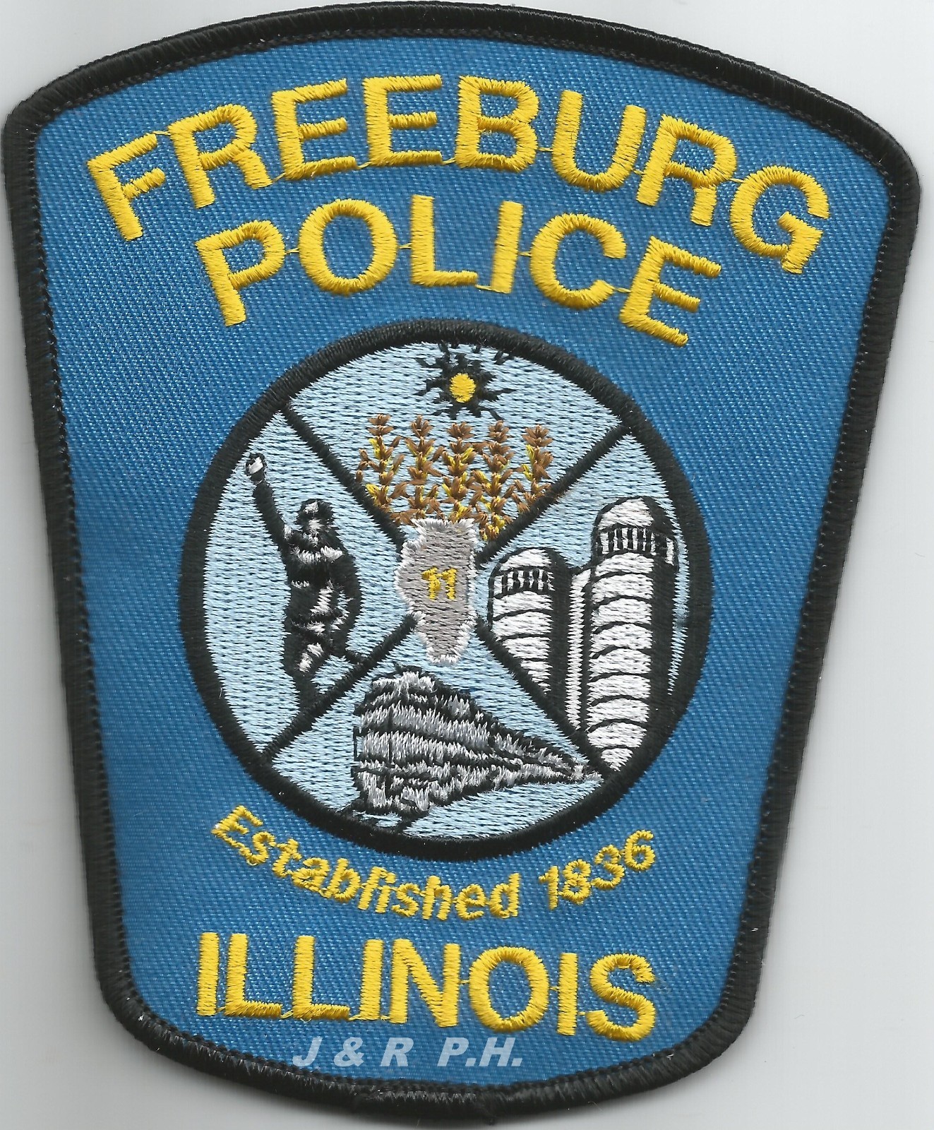Freeburg  Police "1836" Illinois (3.75" x 4.5") shoulder police patch (fire)
