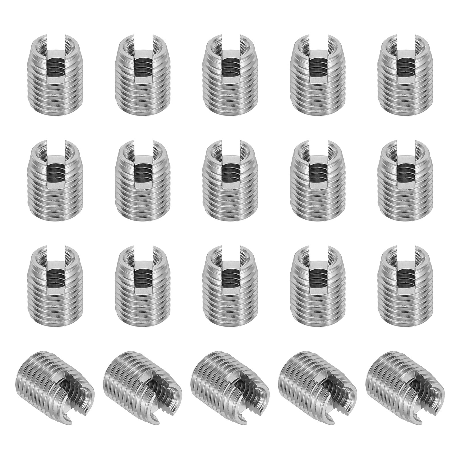 20 Pcs 303 Stainless Steel M4 x M6.5 x 8mm Self-Tapping Threaded Inserts