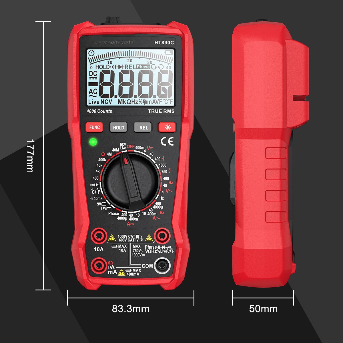 4000 Counts Valid Value Number CAT IV 600V Auto-ranging Multimeter