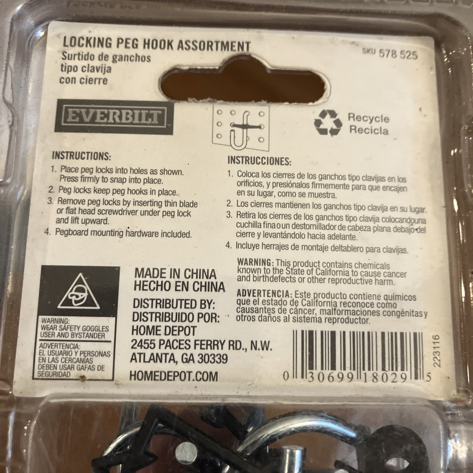 Everbilt Locking Peg Hook Assortment 32Pcs