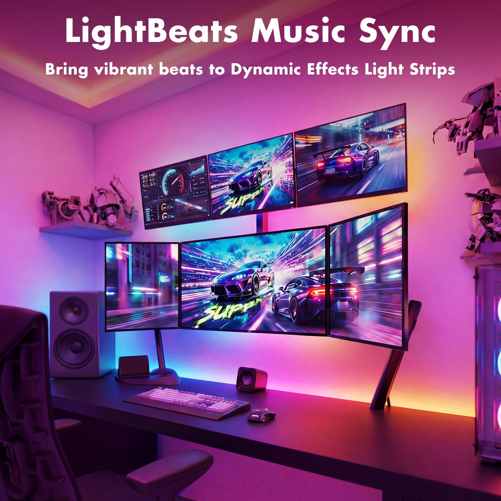 IC Smart RGB LED Strip Lights, 166FT LED Lights for Bedroom, App Control/Remo...