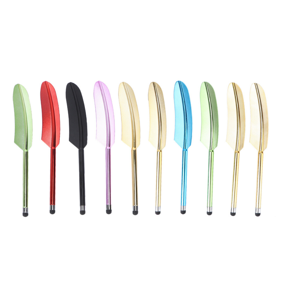 10pcs Feather Capacitive Stylus Metal Touchscreen Pen Handwriting Pens
