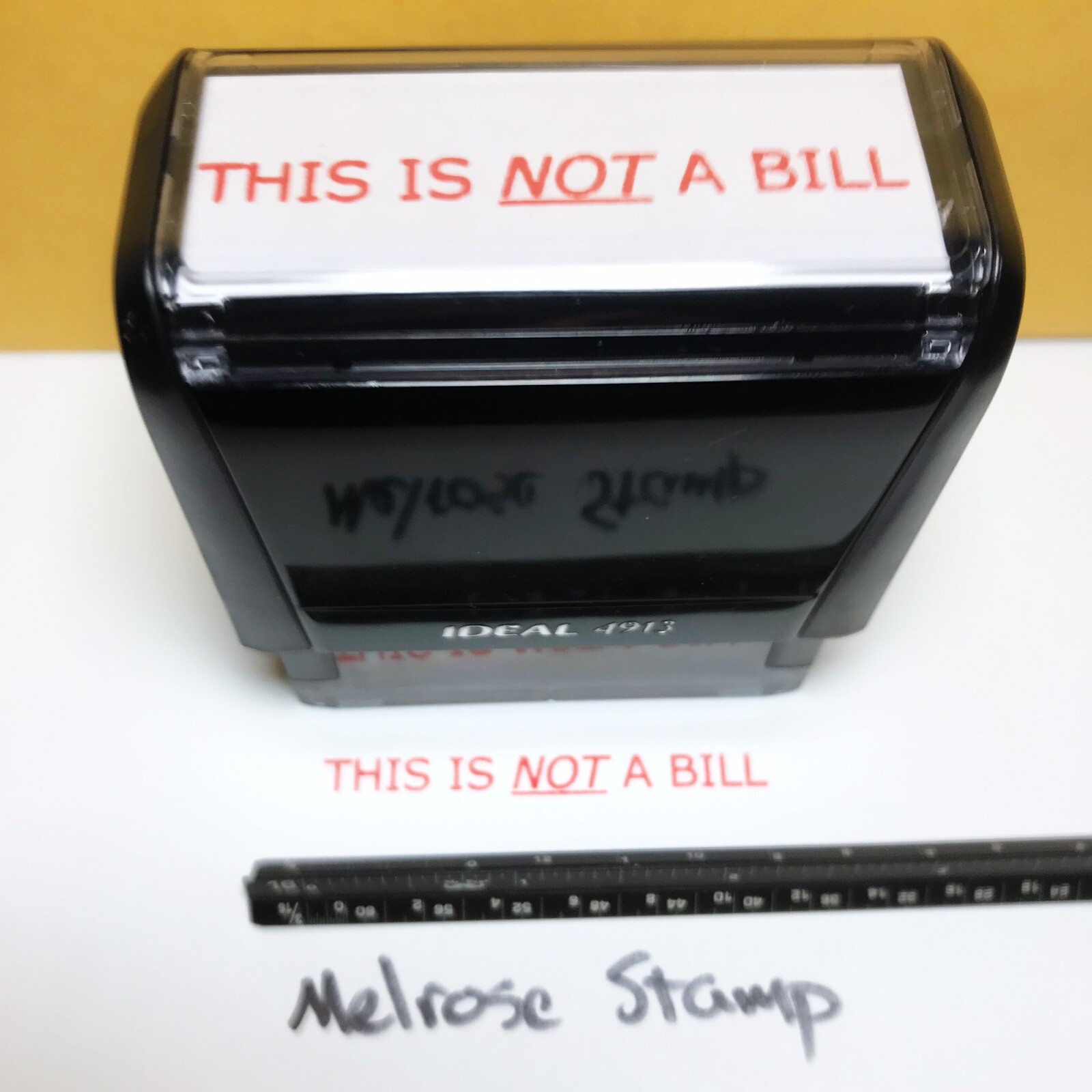 This Is Not A Bill Rubber Stamp Red Ink Self Inking Ideal 4913
