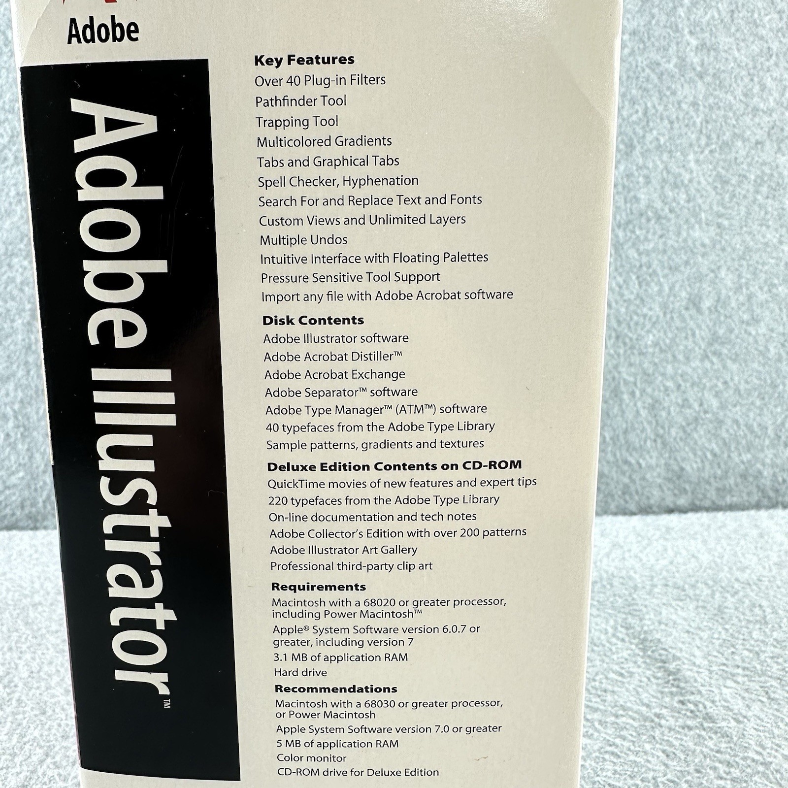 Adobe Illustrator 5.5 for Macintosh and Power Mac (CD ROM + Floppy Disc) 1994