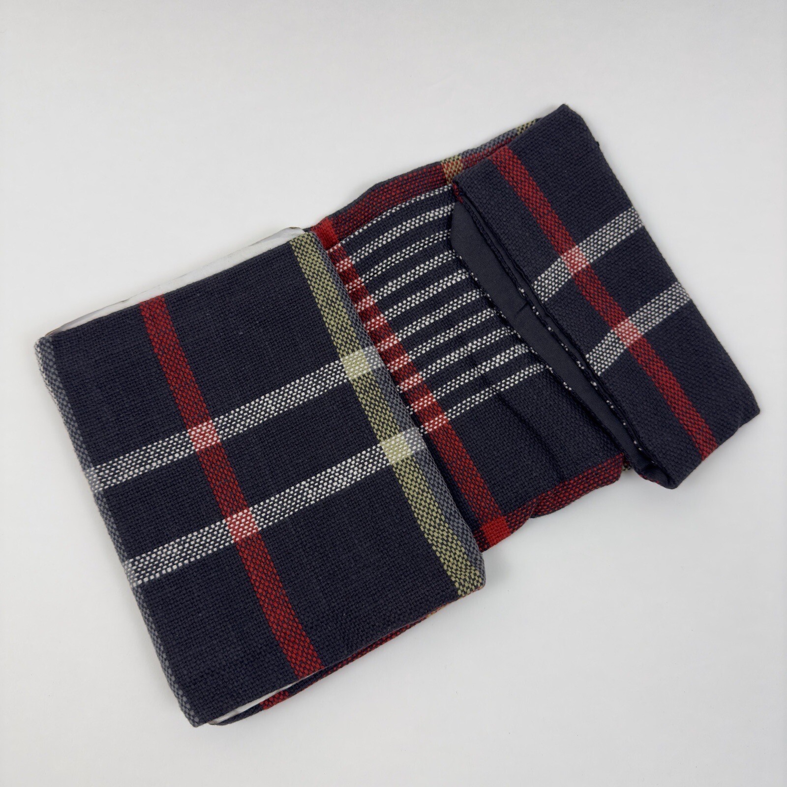 Pottery Barn Carson Plaid Cotton Standard Pillow Sham Black Multicolor NWOT