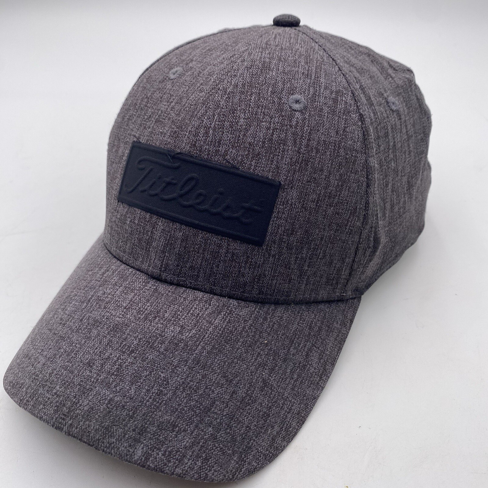 Titleist Tour Golf Hat Stretch Fit Medium Large Heather Gray Fitted Cleaned