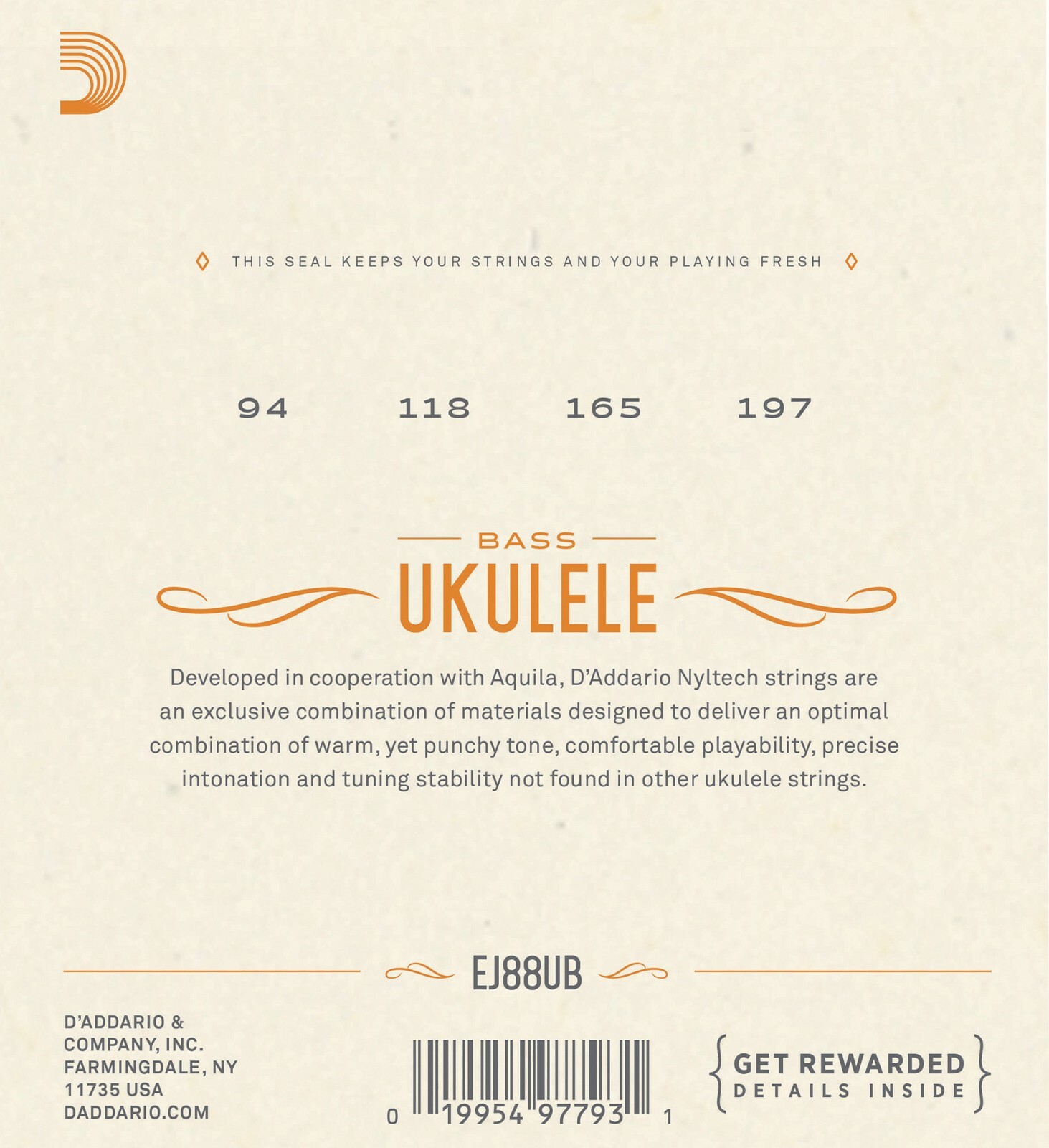 D'Addario EJ88UB Nyltech Ukulele Bass Uke Strings