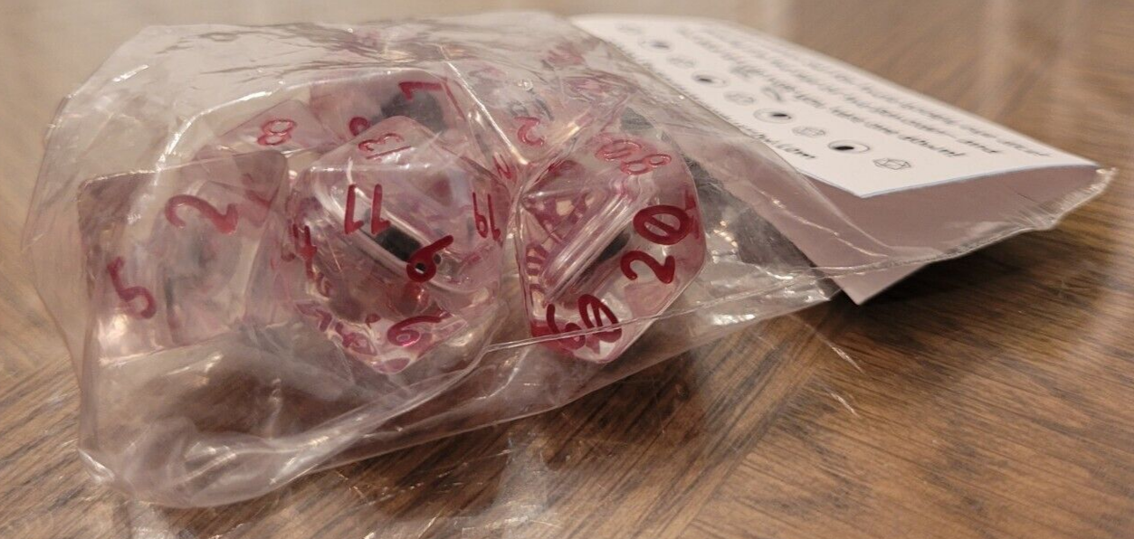 Googly Eye/clear Dice Set