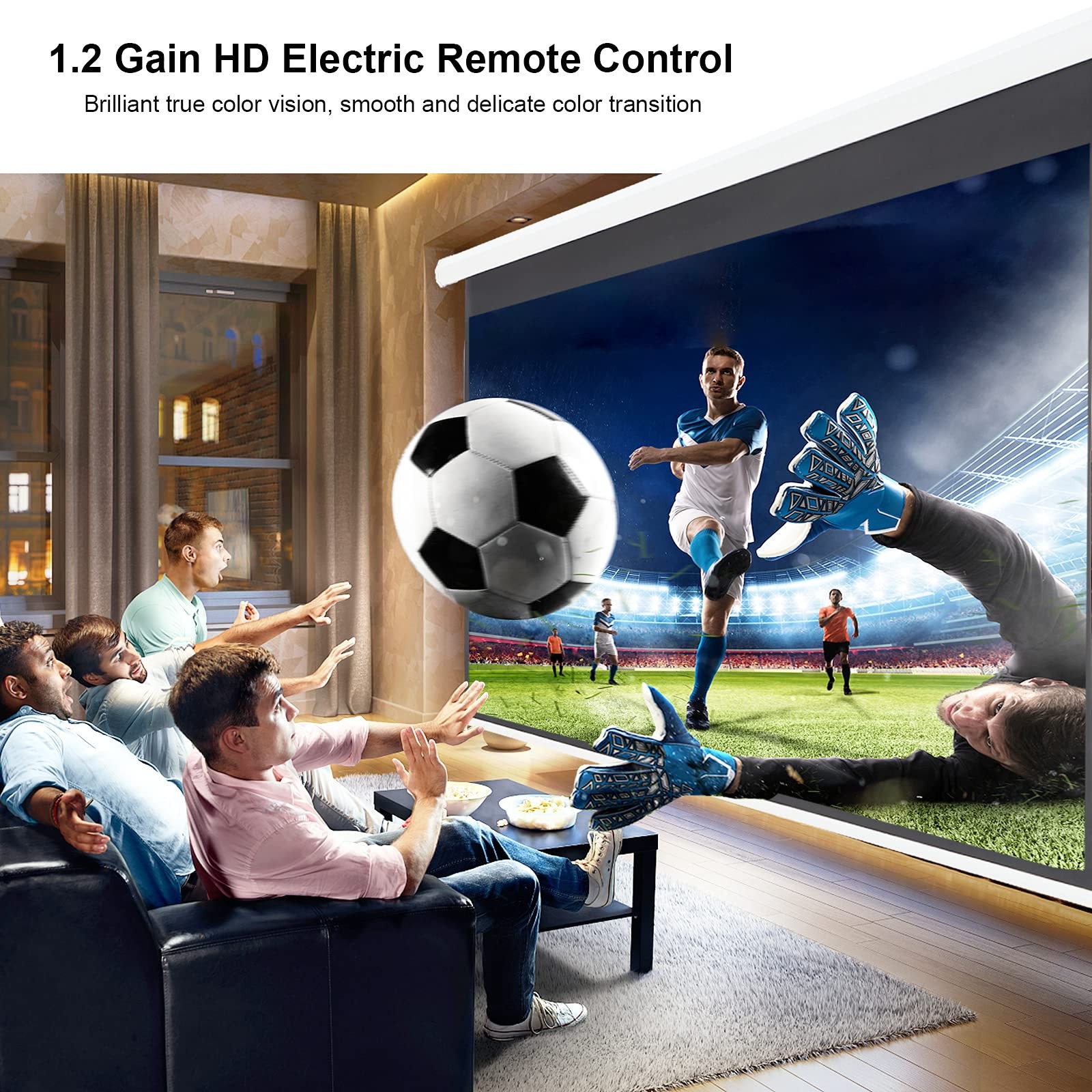 Projector Screen Motorized Auto Pull Down Screens(84'' 16:9 White)