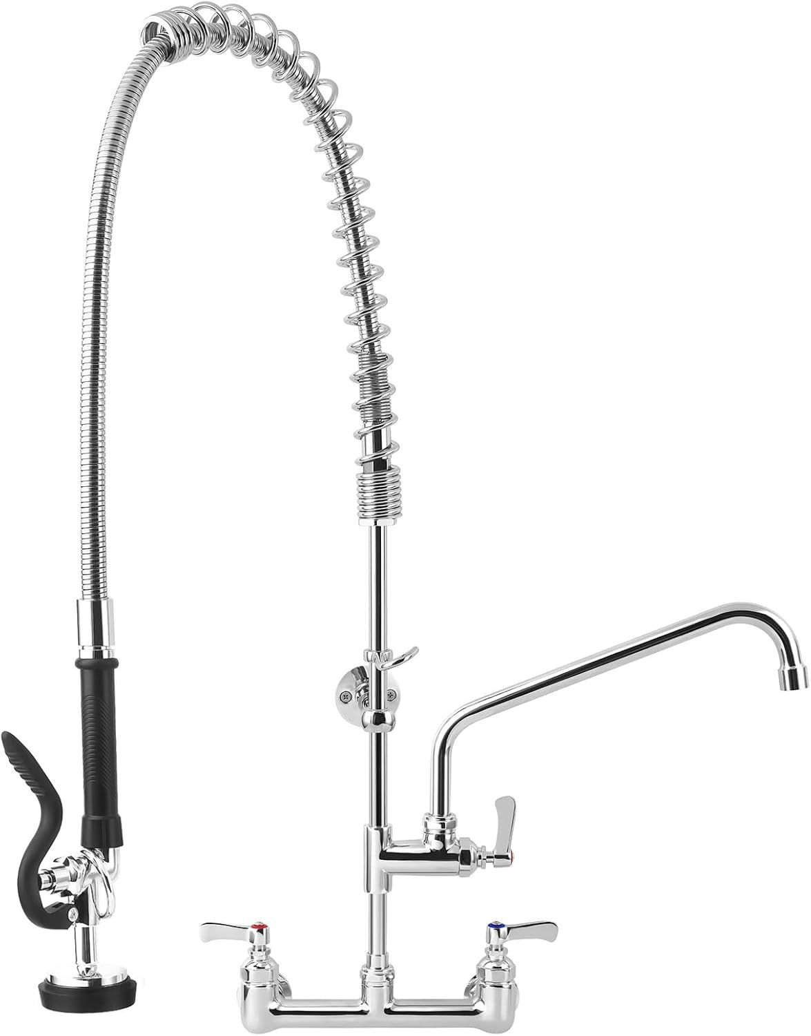 36" Height Commercial Faucet with Sprayer Commercial Sink Faucet | 8" Adjustable