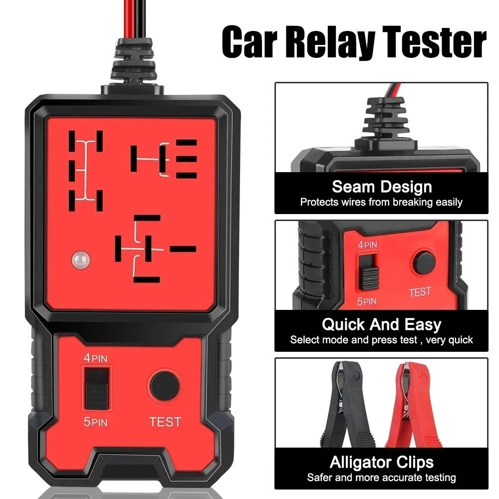 Probador de Relés Automotriz 12V Universal 4/5 Pines Tester Profesional Auto