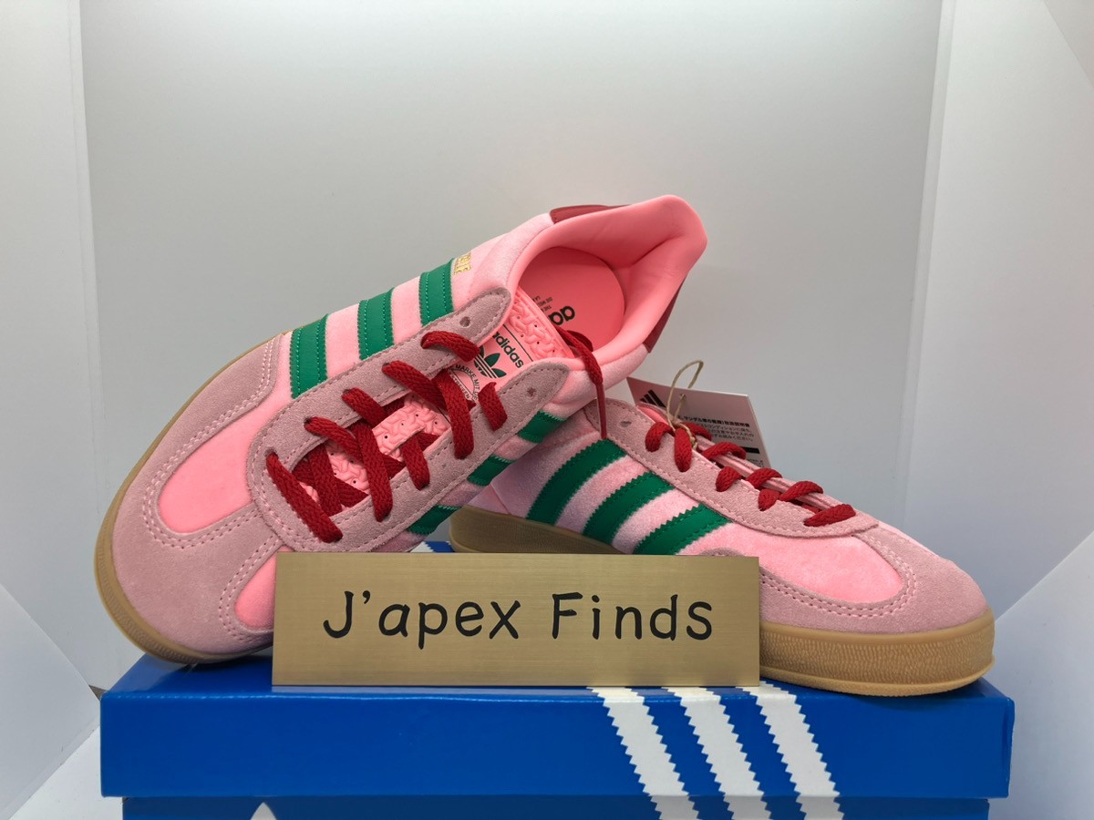 Adidas Gazelle JI2713 Pink Velvet Court Green Glow Pink Gum Women's Size